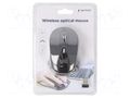 Mouse; black,silver; USB A; wireless,optical; DPI change button GEMBIRD MUSW-6B-01