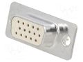 Connector: D-Sub HD; PIN: 15; socket; female; on PCBs; straight; THT Deltron AG HD-D15SY/2