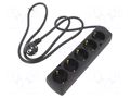 Extension lead; 3x1.5mm2; Schuko; Sockets: 5; PVC; black; Len: 1.5m JONEX PS-570S/1.5-1.5BK