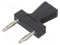 Connector: 2mm banana; stackable safety shunt; black; 10A; 30.4mm STÄUBLI KS2-12L/N-21