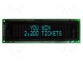 Display: VFD; alphanumeric; 20x2; Char: 5.34mm; 500cd/m2; green NEWHAVEN DISPLAY INTERNATIONAL M0220SD-202SDAR1