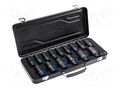 Wrenches set; socket spanner,impact; Mounting: 1/2"; 15pcs. HÖGERT TECHNIK HT4R049