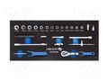 Wrench-set; socket spanner; Mounting: 1/4"; 34pcs. HÖGERT TECHNIK HT7G126
