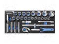 Wrench-set; socket spanner; Mounting: 1/2"; 28pcs. HÖGERT TECHNIK HT7G149