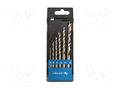 Drill set; for metal; Ø: 2mm,3mm,4mm,5mm,6mm,8mm; M2 steel; 6pcs. HÖGERT TECHNIK HT6D186