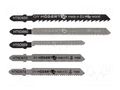 Hacksaw blade-set; wood,metal,jigsaw; 5pcs; Kind of holder: T HÖGERT TECHNIK HT6D690