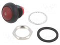 Switch: push-button; Pos: 2; SPST; 0.1A/50VDC; 0.125A/125VAC; red E-SWITCH RP8100B2M1CEBKRDRD