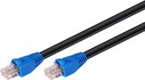 CAT 6 Outdoor Patch Cable, U/UTP, black, 10 m - copper-clad aluminium wire (CCA), double-layer cable jacket (PE) 94389