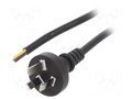 Cable; 3x0.75mm2; AS/NZS 3112 (I) plug,wires; PVC; 1.5m; black LIAN DUNG S27-3/07/1.5BK