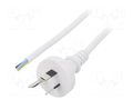 Cable; 3x1mm2; AS/NZS 3112 (I) plug,wires; PVC; 5m; white; 10A LIAN DUNG S27-3/10/5WH
