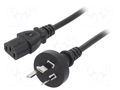 Cable; 3x0.75mm2; AS/NZS 3112 (I) plug,IEC C13 female; PVC; 1.8m LIAN DUNG SN27-3/07/1.8BK