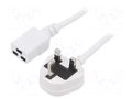 Cable; 3x1.5mm2; BS 1363 (G) plug,IEC C19 female; PVC; 1.8m; 13A LIAN DUNG SN317-3/15/1.8WH