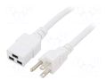 Cable; 3x14AWG; IEC C19 female,NEMA 5-15 (B) plug; PVC; 1.8m LIAN DUNG SN318-3/14/1.8WH