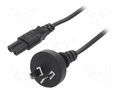 Cable; 2x0.75mm2; AS/NZS 3112 (I) plug,IEC C7 female; PVC; 3m LIAN DUNG SN34-2/07/3BK
