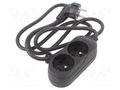 Extension lead; 3x1.5mm2; 1.5m; PVC; black; Sockets no: 2; 16A JONEX PS-270/1.5-1.5BK