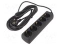 Extension lead; 3x1.5mm2; Schuko; Sockets: 5; PVC; black; Len: 5m JONEX PS-570S/1.5-5.0BK