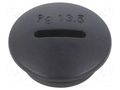 Stopper; PG13,5; IP56; polyamide; black; Thread: PG; 6mm; -25÷60°C BM GROUP BM4599N
