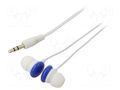 Headphones; white,blue; Jack 3,5mm; in-ear; 1.2m; 50Hz÷18kHz GEMBIRD MHP-EP-001-B