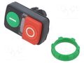 Switch: double; 22mm; Stabl.pos: 1; green/red; IP20; flat + convex SCHNEIDER ELECTRIC ZB5AW7L3741