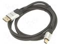 Cable; DisplayPort plug,mini DisplayPort plug; PVC; textile VCOM CG685-1.5