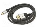 Cable; DisplayPort plug,mini DisplayPort plug; PVC; textile VCOM CG685-1.8