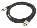 Cable; HDMI plug,both sides; PVC; textile; HDCP 2.2,HDMI 2.1 VCOM CG865-1.8