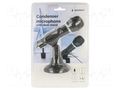 Microphone; black; Jack 3,5mm; Features: with switch; 1.3m; -58dB GEMBIRD MIC-D-04