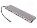 Hub USB; USB 3.0,USB 3.1; grey; 5Gbps; 0.18m; 100W; Colour: black VCOM CU4703