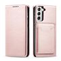 Magnet Card Case for Samsung Galaxy S22 + (S22 Plus) Pouch Wallet Card Holder Pink, Hurtel 5907769342745