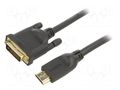 Cable; DVI-D (24+1) plug,HDMI plug; PVC; 1.8m; black; Core: Cu VCOM CG484G-1.8