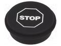 Button; round; Ø21mm; black; 09; Button marking: STOP EAO 09-0S12.3308