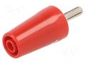 Connector: 4mm banana; adapter; 32A; red; nickel plated; 42mm STÄUBLI A-SLK4-N-22