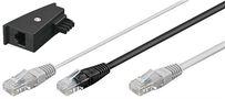 DSL Y Distributor/Adapter (RJ45/TAE) Cable Set, black-grey, 3 m - 2x RJ45 male > RJ45 male (8P8C) + TAE-F male 95286