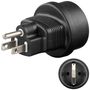 Travel Adapter Europe to USA/Japan, black - for connecting devices from Europe (Type F) to sockets in USA/Japan (Type B) 95308