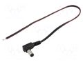 Cable; 2x0.35mm2; wires,DC 5,5/2,1 plug; angled; black; 0.25m BQ CABLE DC.CAB.6201.0020