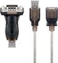 USB-to-Serial Adapter, transparent, 1.5 m, black - USB 2.0 male (type A) > D-SUB/RS-232 male (9-pin) 95436
