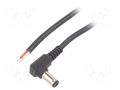 Cable; 2x0.5mm2; wires,DC 5,5/2,5 plug; angled; black; 1.5m BQ CABLE DC.CAB.4601.0150