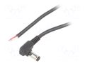 Cable; 2x0.5mm2; wires,DC 5,5/2,5 plug; angled; black; 2m; Core: Cu BQ CABLE DC.CAB.4601.0200