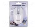 Mouse; white,silver; USB A; wireless,optical; DPI change button GEMBIRD MUSW-4B-06-WS
