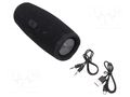 Speaker; black; Jack 3,5mm,microSD,USB A; Bluetooth 5.0; 10m GEMBIRD SPK-BT-LED-02