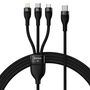 Baseus Flash Series II cable USB Type C - USB Type C / Lightning / micro USB 100 W 1.5 m black (CASS030201), Baseus 6932172608774 6932172608774