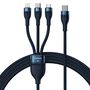 Baseus Flash Series II cable USB Type C / USB Type A - USB Type C / Lightning / micro USB 100 W 1.5 m blue (CASS030203), Baseus 6932172608781