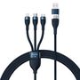 Baseus Flash Series II cable USB Type C / USB Type A - USB Type C / Lightning / micro USB 100 W 1.2 m blue (CASS030103), Baseus 6932172608750 6932172608750