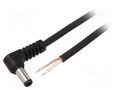 Cable; 1x0.75mm2; wires,DC 5,5/2,5 plug; angled; black; 1.5m WEST POL A25-TT-C075-150BK