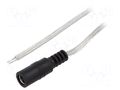Cable; 2x0.5mm2; wires,DC 5,5/2,1 socket; straight; transparent BQ CABLE DC.CAB.8000.0300