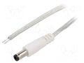 Cable; 2x0.5mm2; wires,DC 5,5/2,5 plug; straight; transparent; 2m BQ CABLE DC.CAB.8610.0200