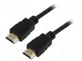 Cable; HDMI plug,both sides; HDCP 2.2,HDMI 2.0; 15m; black; 26AWG Goobay GOOBAY-60627