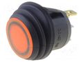 ROCKER; SPST; Pos: 2; OFF-(ON); 10A/28VDC; yellow; IP65; LED; 50mΩ SCI R13112B8F02BYL2
