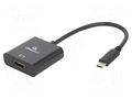Adapter; HDMI 1.4,USB 3.1; HDMI socket,USB C plug; 0.15m; black GEMBIRD A-CM-HDMIF-03