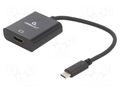 Adapter; HDMI 2.0,USB 3.1; HDMI socket,USB C plug; 0.15m; black GEMBIRD A-CM-HDMIF-04